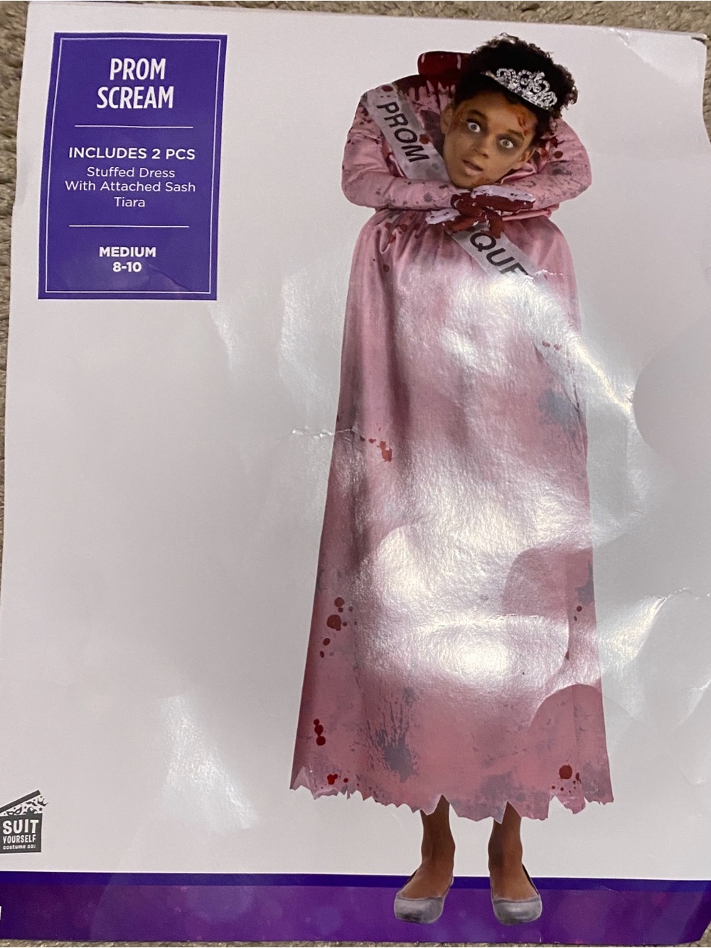 Pink Spooky Prom Queen Costume with Tiara